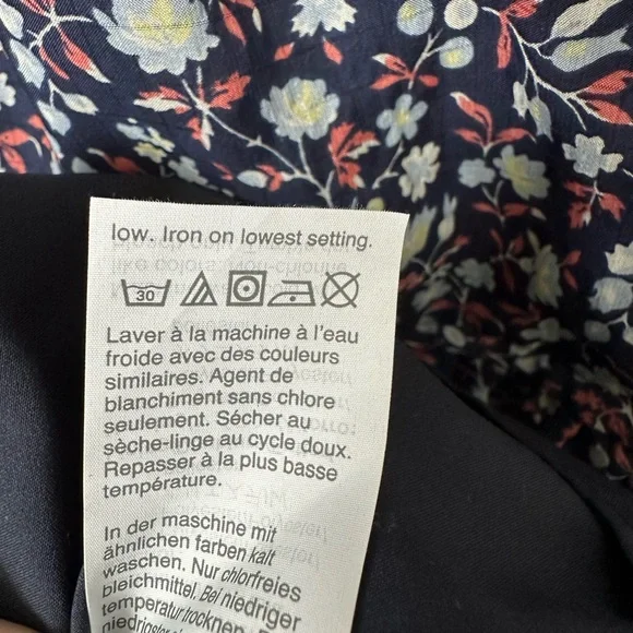 Madewell Tie-Waist Midi Dress in Harvest Vine Deep Navy Floral V- Size Small - Picture 12 of 16